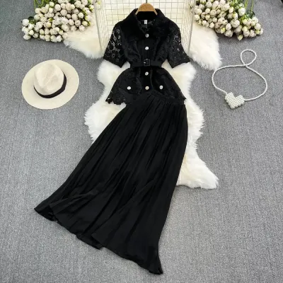  WOMEN'S 2-PIECE TOP+SKIRT SET SHORT SLEEVE